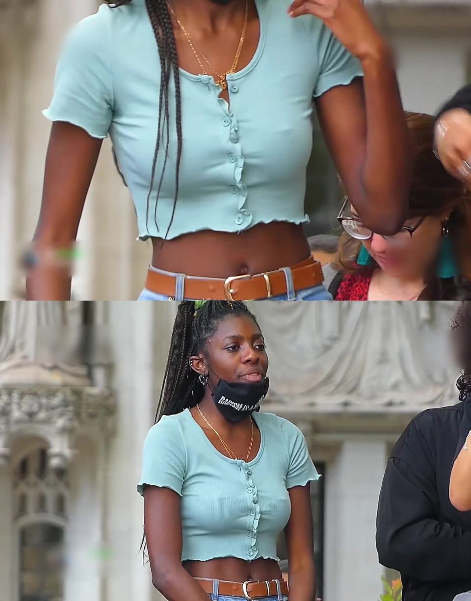 Black Girl Pierced Nipples on Firm Boobs
