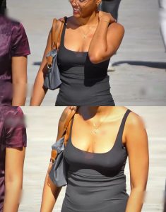 Braless Black Girl in Seethrough Dress