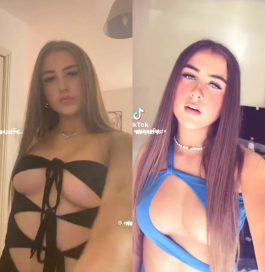 TikTok Girl in underboob dress