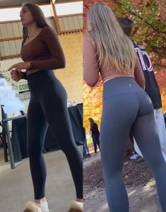 Cute Brunette Teen in Tight Leggings