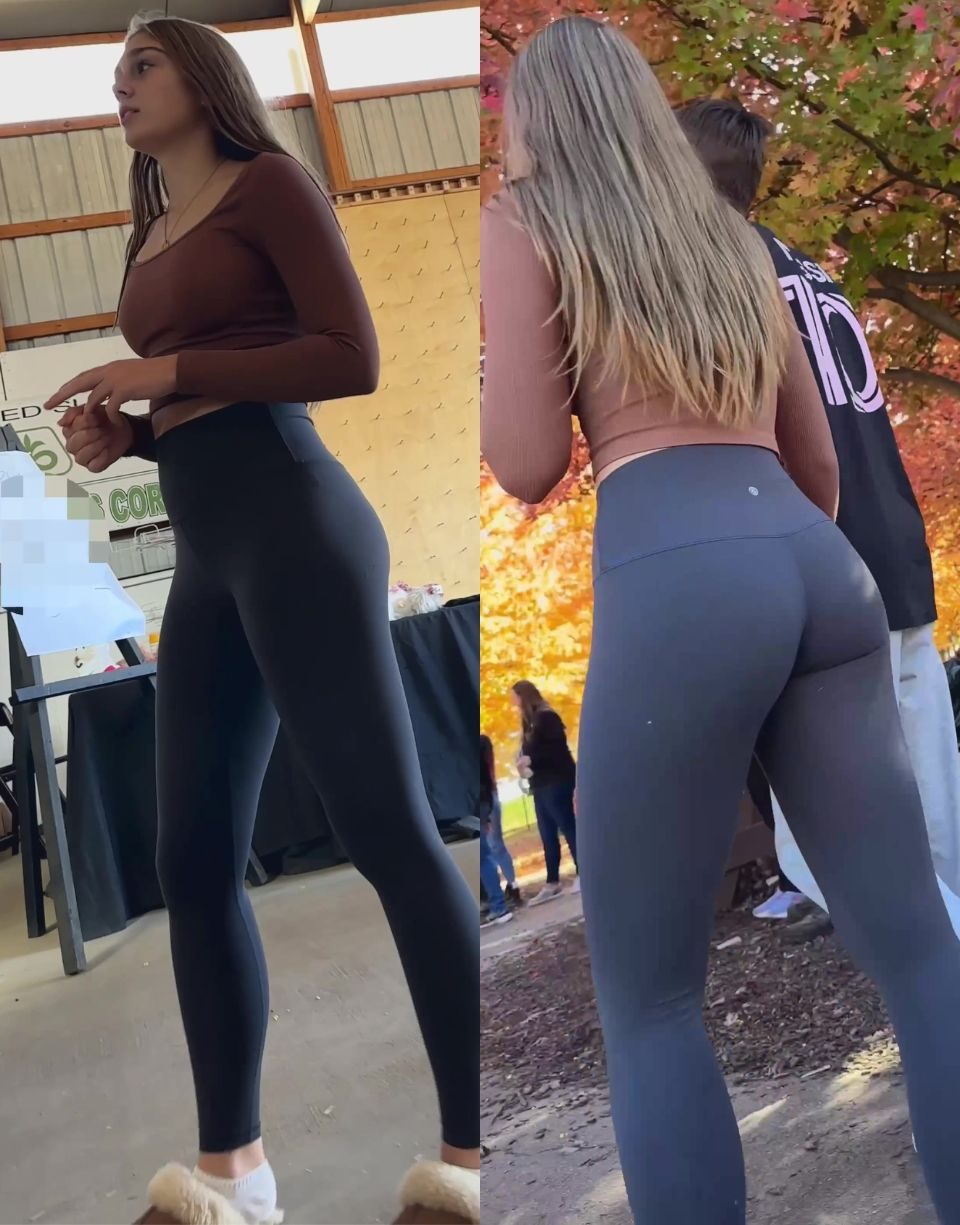 Cute Brunette Teen in Tight Leggings