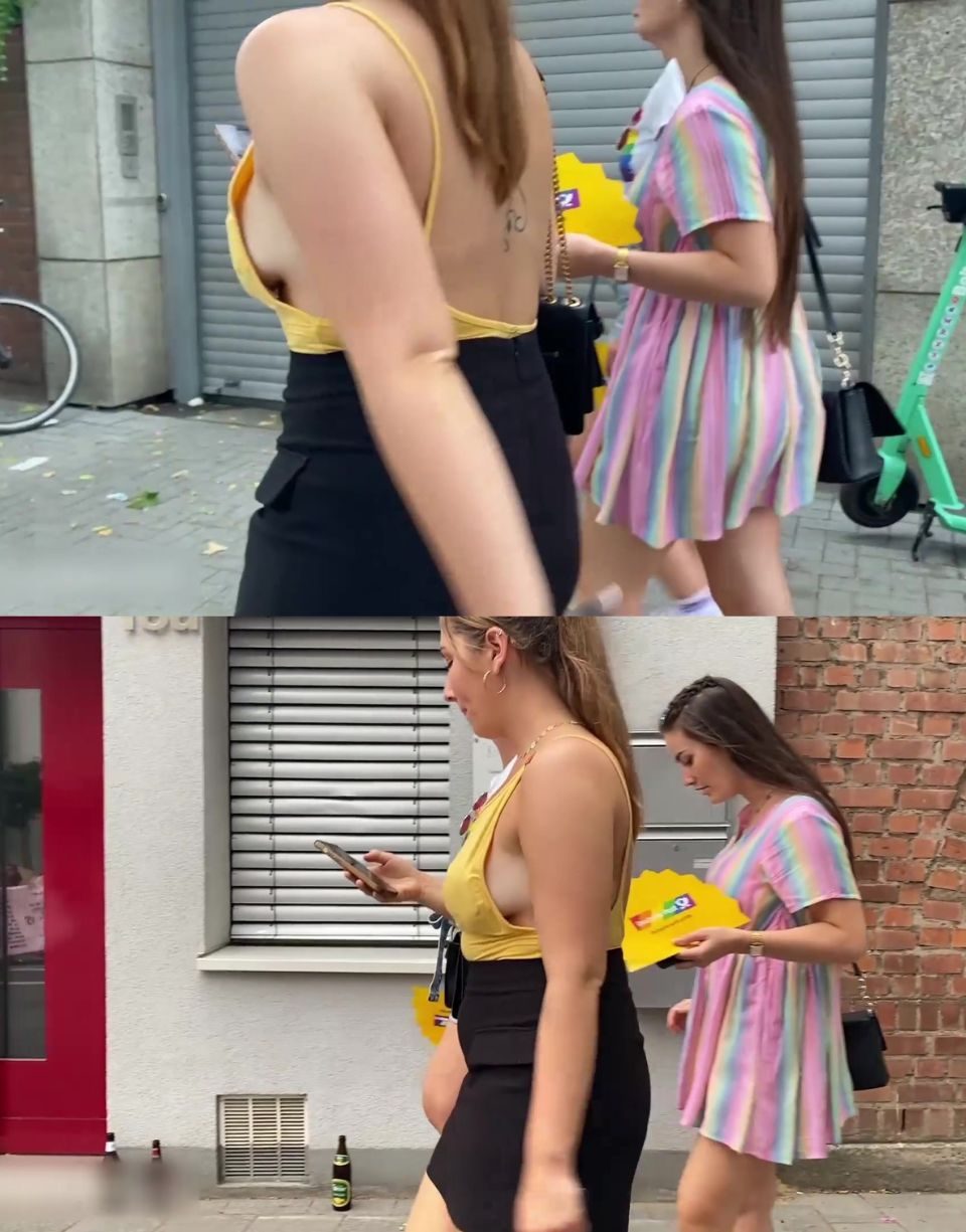 Girl in Yellow Top Sideboob