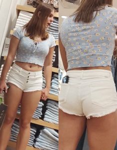 Perfect Teen in White Shorts