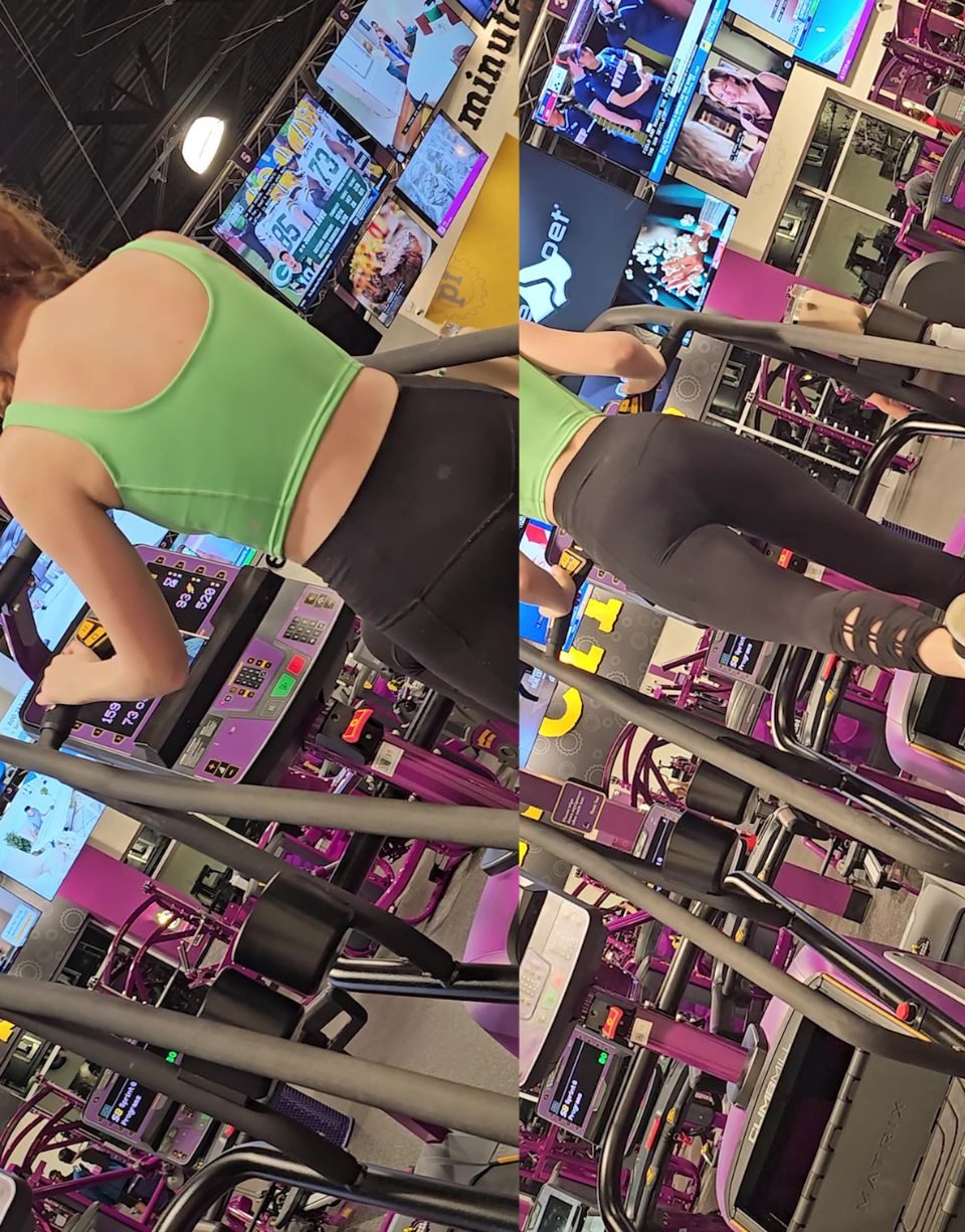 Redhead Teen Stairs workout 1