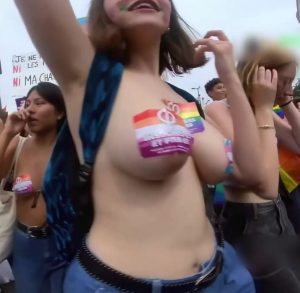 Topless Girls at Pride Parade