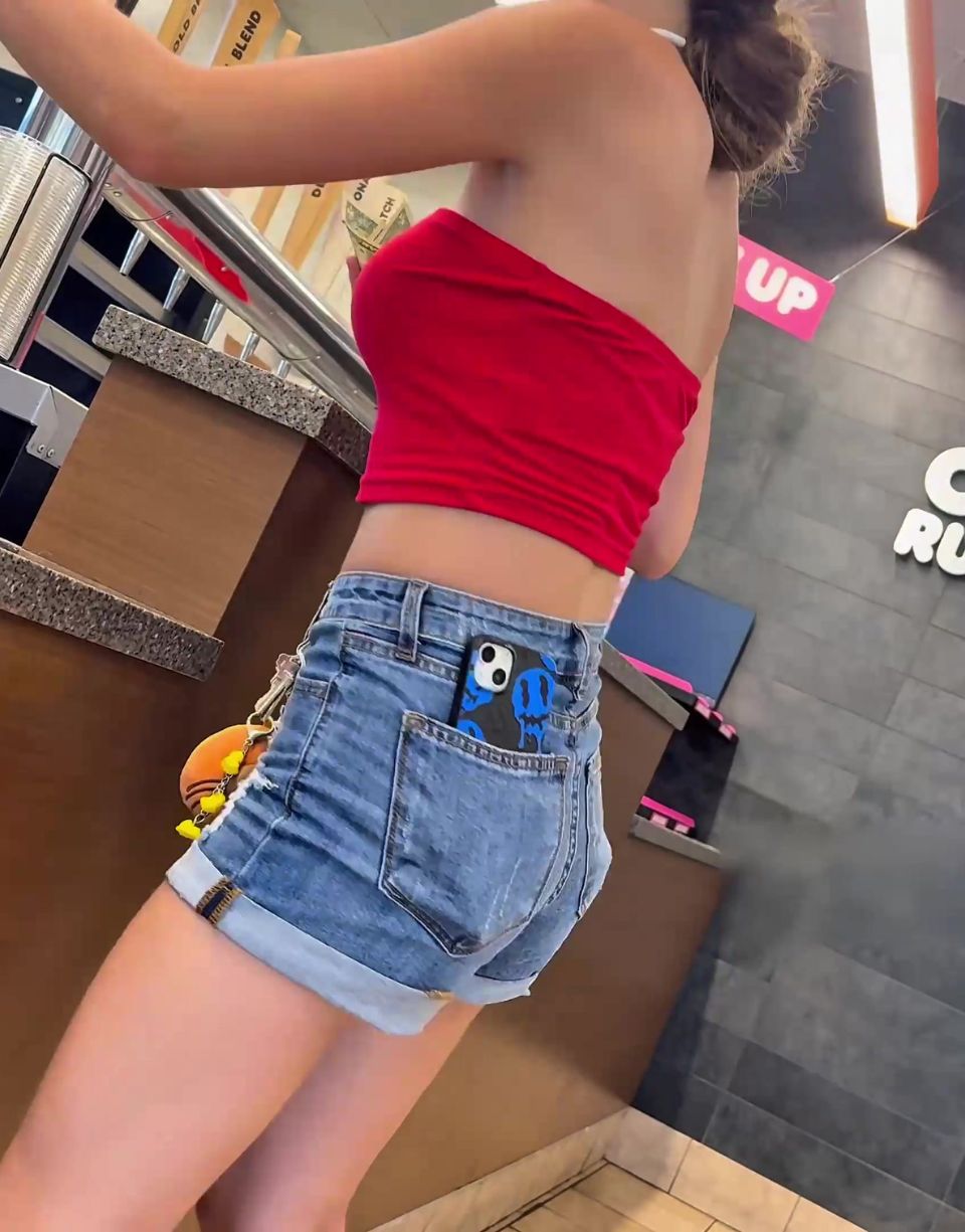 Red Top and Tight Shorts