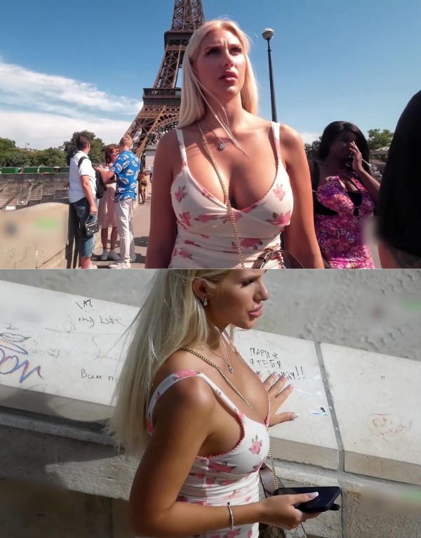 Blonde Goddess in a Sexy Dress