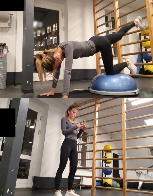 Skinny Blonde Teen Workout