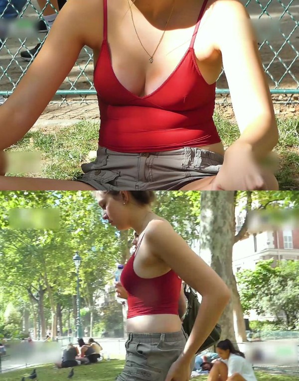 Braless Teen Cleavage